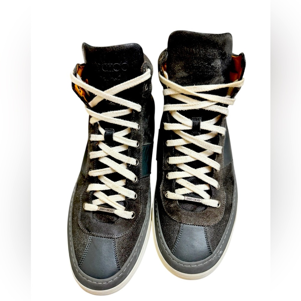 Jimmy Choo Men's Grey Sparkle High Tops